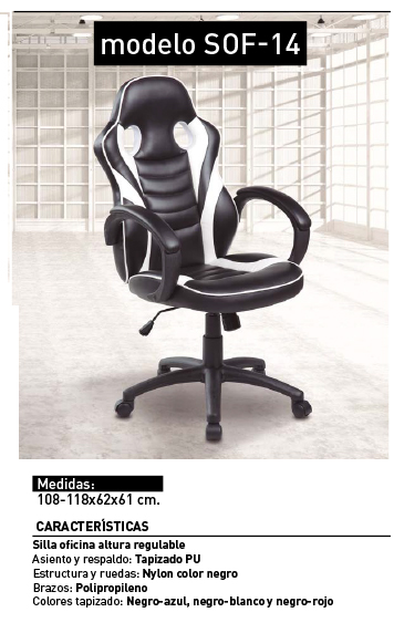 Silla Gaming Mod. Sof-14 Blanco