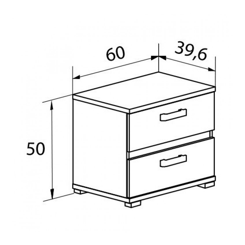 Mesita de noche Cabra Blanco/Grafito - Imagen 2