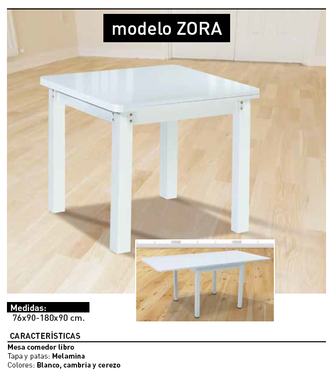 Mesa Libro Extensible Mod. Zora Blanco