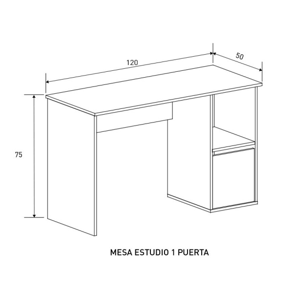 Mesa estudio 1P Aura blanco