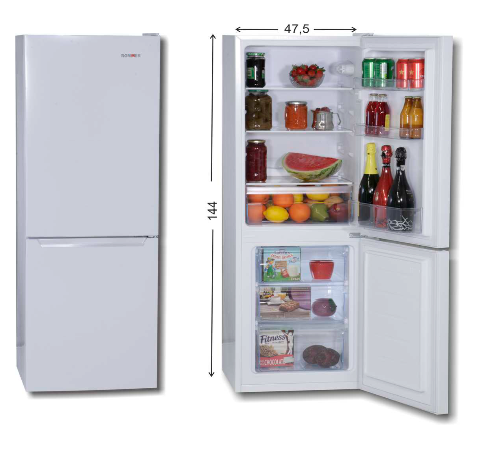 Frigorífico Combi 144cm Rommer