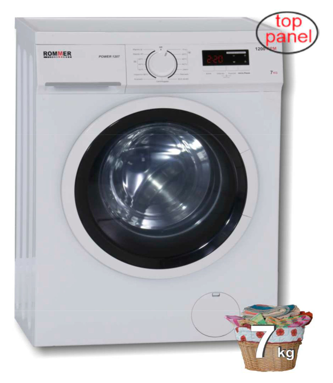 Lavadora 7kg D Top Panel Roomer
