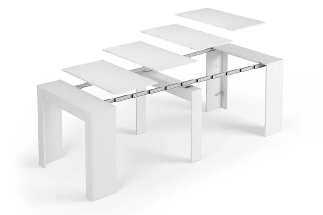 Mesa de comedor extensible Blanco brillo - Imagen 4