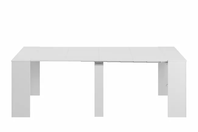 Mesa de comedor extensible Blanco brillo - Imagen 3