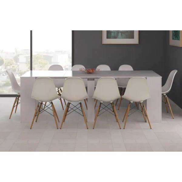 Mesa de comedor extensible Blanco brillo