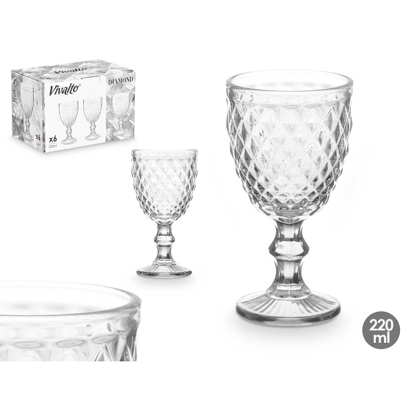 Copa Diamante Transparente 220ml