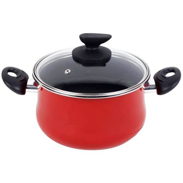 Olla K2 Rojo 28 Tapa vidrio Magefesa