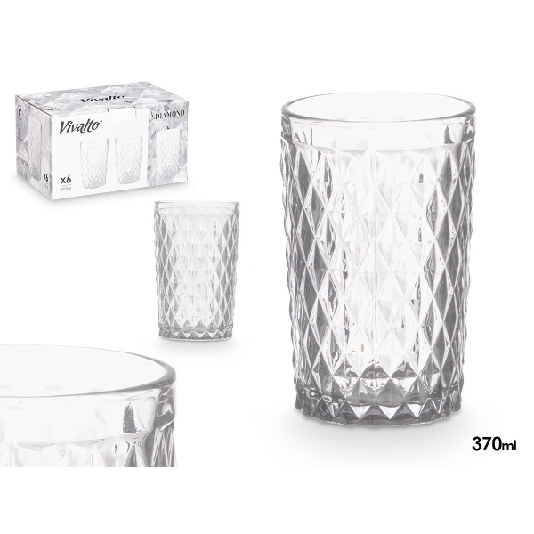 Vaso diamante transparente 370 ml