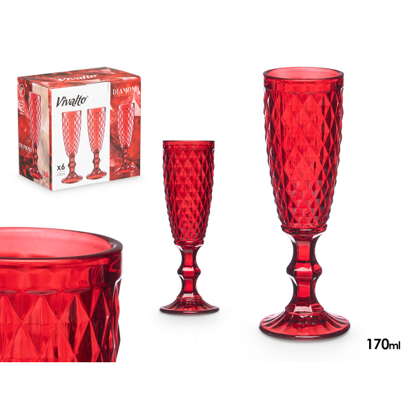 Copa cava diamante roja 170 ml