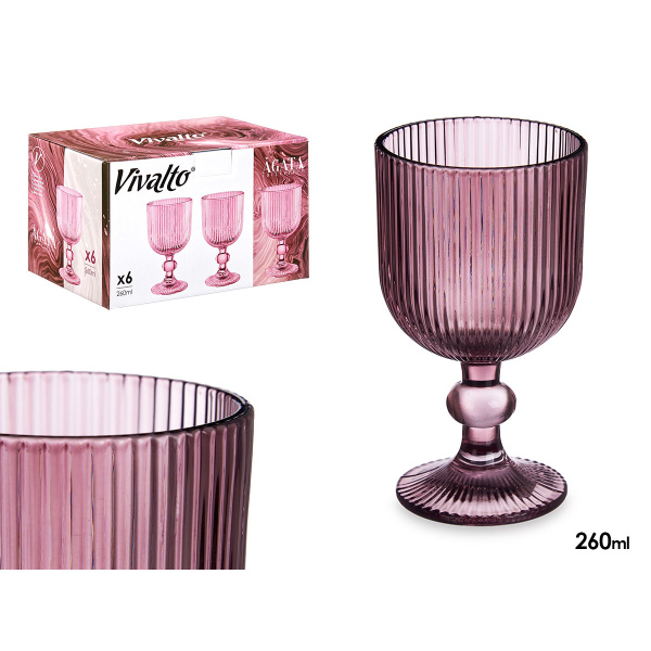 Copa rosa rayas 260ml