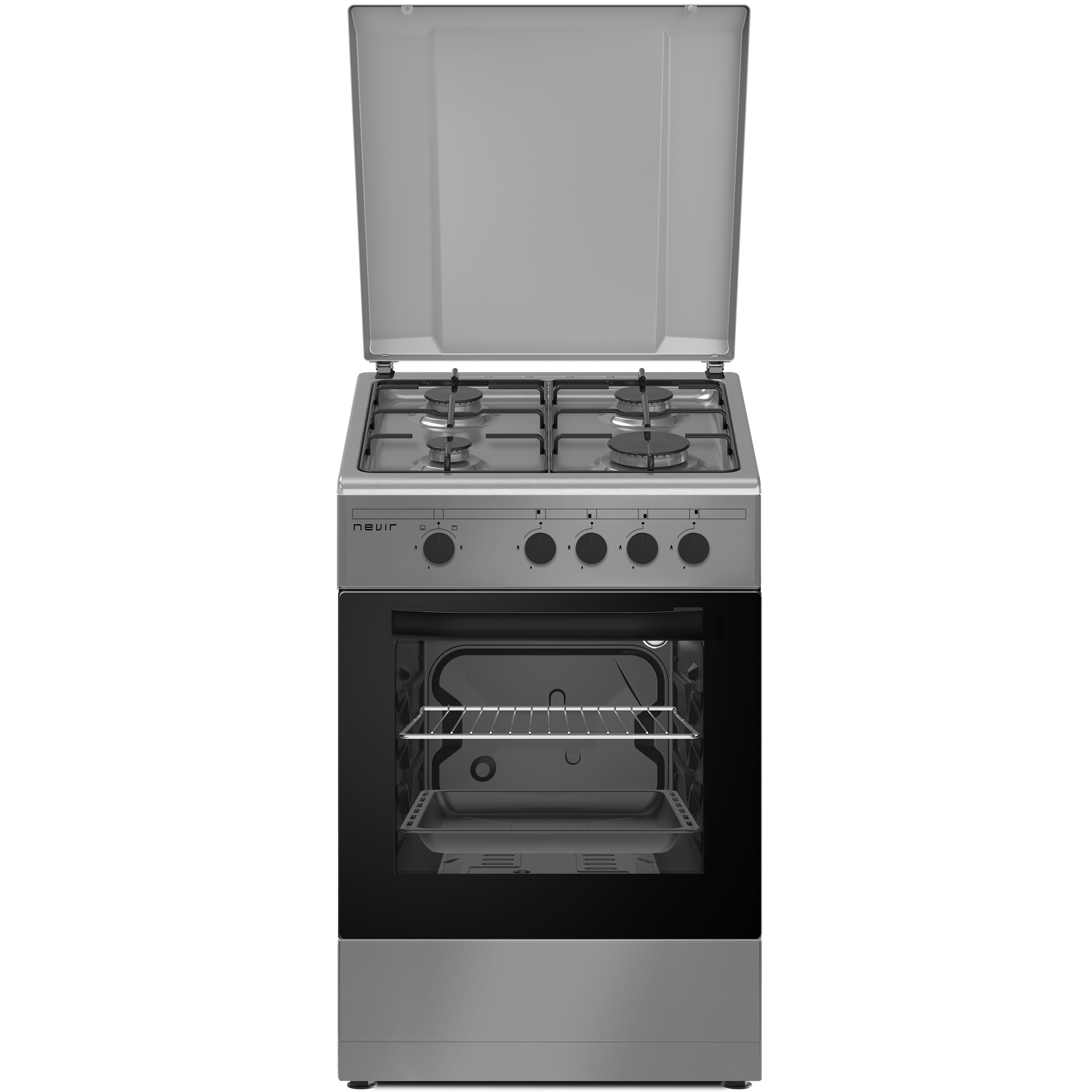Cocina de gas 50cm 4f Inox Nevir