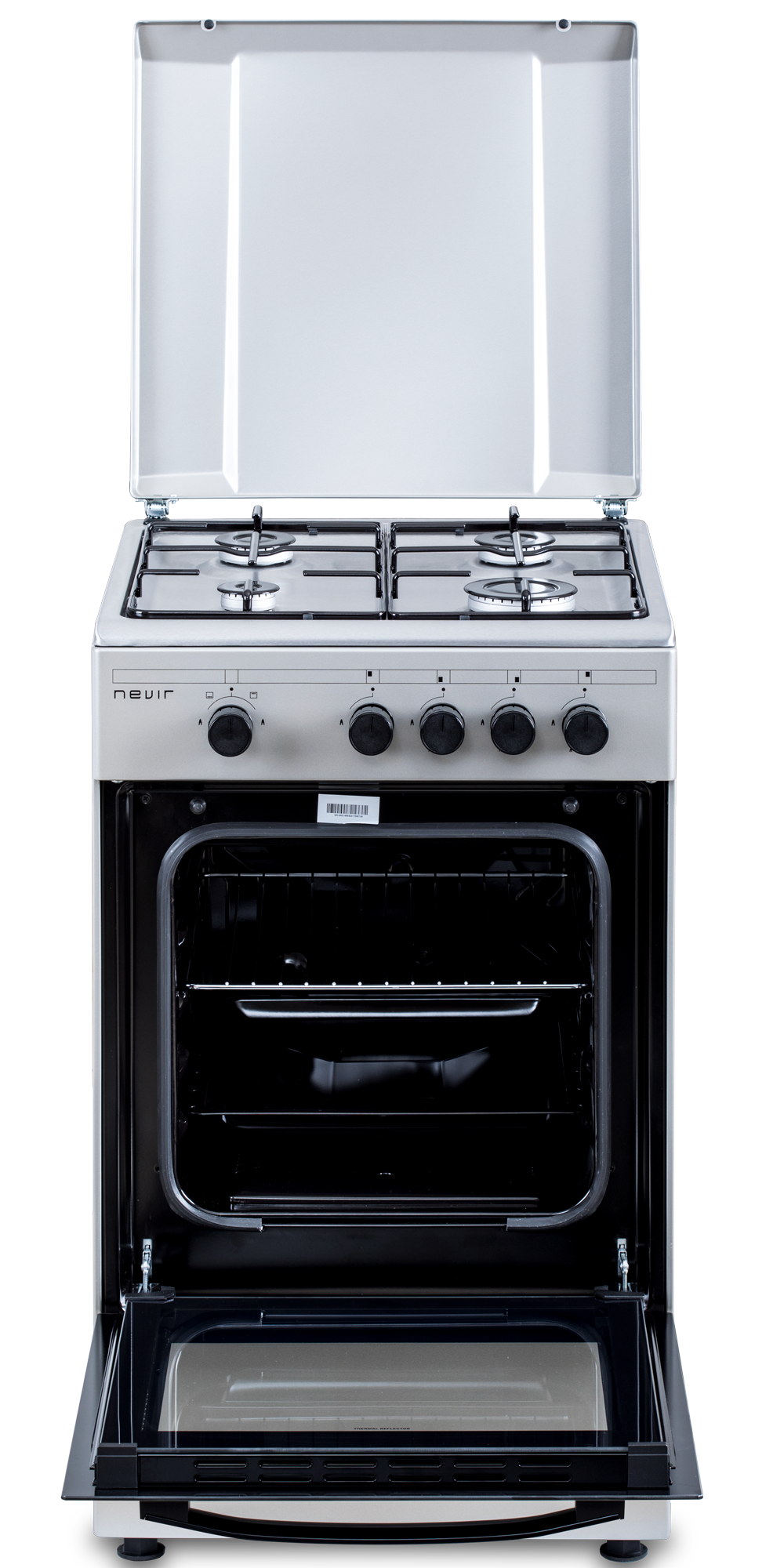 Cocina de gas 50cm 4f Inox Nevir - Imagen 2