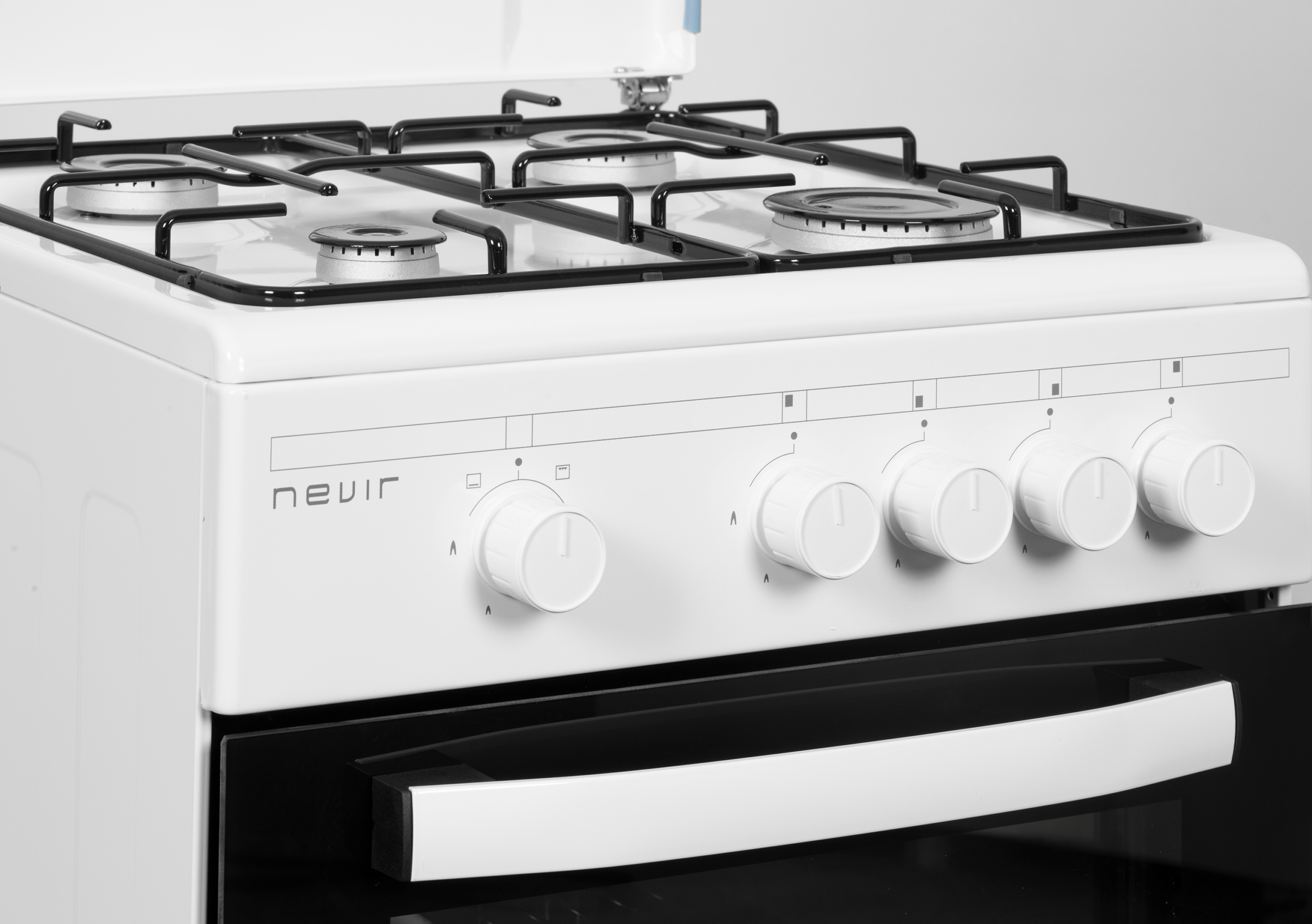 Cocina de gas 50cm 4f Blanco Nevir - Imagen 2